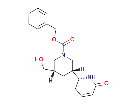 Molecular Structure of 667940-12-7 (1-Piperidinecarboxylic acid,
3-(hydroxymethyl)-5-[(2R)-1,2,3,6-tetrahydro-6-oxo-2-pyridinyl]-,
phenylmethyl ester, (3S,5R)-)