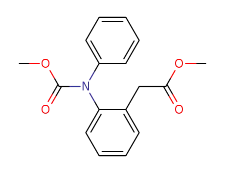 Molecular Structure of 805236-74-2 (Benzeneacetic acid, 2-[(methoxycarbonyl)phenylamino]-, methyl ester)