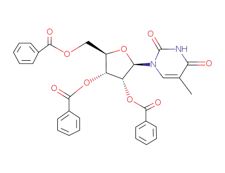 Molecular Structure of 3180-76-5 (Uridine, 5-methyl-, 2',3',5'-tribenzoate)