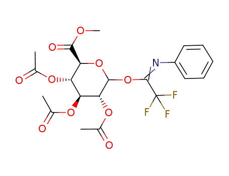 Molecular Structure of 869996-05-4 (1-(2,2,2-Trifluoro-N-phenylethaniMidate)-D-glucopyranuronic Acid Methyl Ester 2,3,4-Triacetate)