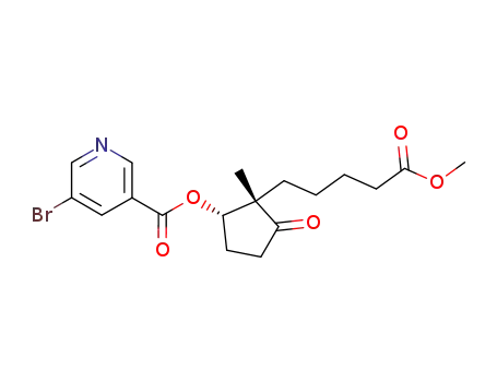 5-Bromo-nicotinic acid (1S,2S)-2-(4-methoxycarbonyl-butyl)-2-methyl-3-oxo-cyclopentyl ester