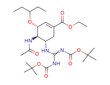 ethyl (3R,4R,5S)-4-acetamido-5-[N2,N3-bis(tert-butoxycarbonyl)guanidino]-3-(1-ethylpropoxy)-1-cyclohexene-1-carboxylate