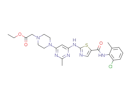 ethyl 2-(4-(6-(5-((2-chloro-6-methylphenyl)carbamoyl)thiazol-2-ylamino)-2-methylpyrimidin-4-yl)piperazin-1-yl)acetate