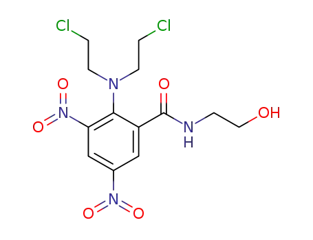 2-(bis(2-chloroethyl)amino)-N-(2-hydroxyethyl)-3,5-dinitrobenzamide