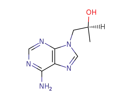 Molecular Structure of 14047-27-9 (9H-Purine-9-ethanol, 6-amino-a-methyl-, (S)-)
