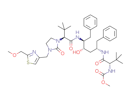 methyl (1S)-1-{[((1S,3S,4S)-1-benzyl-3-hydroxy-4-{[(2S)-2-(3-{[2-(methoxymethyl)-1,3-thiazol-4-yl]methyl}-2-oxo-1-imidazolidinyl)-3,3-dimethylbutanoyl]amino}-5-phenylpentyl)amino]carbonyl}-2,2-dimethylpropylcarbamate