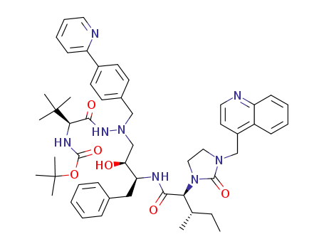 tert-butyl (1S)-1-({2-[(2S,3S)-2-hydroxy-3-({(2S,3S)-3-methyl-2-[2-oxo-3-(4-quinolinylmethyl)-1-imidazolidinyl]pentanoyl}amino)-4-phenylbutyl]-2-[4-(2-pyridinyl)benzyl]hydrazino}carbonyl)-2,2-dimethylpropylcarbamate