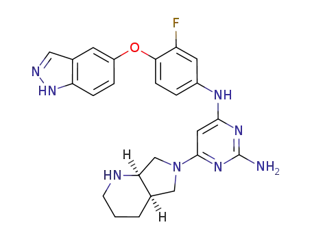 6-[(4aR,7aR)-octahydro-6H-pyrrolo[3,4-b]pyridin-6-yl]-N4-[3-fluoro-4-(1H-indazol-5-yloxy)phenyl]-2,4-pyrimidinediamine