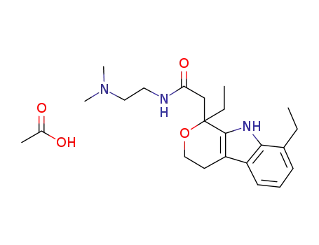 2-(dimethylamino)ethyl 1,8-diethyl-1,3,4,9-tetrahydropyrano[3,4-b]indole-1-acetamide acetate