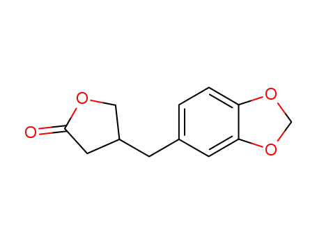 Molecular Structure of 80483-34-7 (4-(BENZO[D][1,3]DIOXOL-5-YLMETHYL)DIHYDROFURAN-2(3H)-ONE)