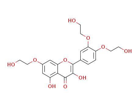Molecular Structure of 23077-88-5 (2-[3,4-dihydroxy-3,4-bis(2-hydroxyethyl)cyclohexa-1,5-dien-1-yl]-3,5,7-trihydroxy-7-(2-hydroxyethyl)-7,8-dihydro-4H-chromen-4-one)
