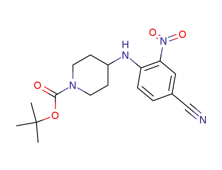 Molecular Structure of 320406-05-1 (tert-Butyl 4-(4-cyano-2-nitrophenylamino)piperidine-1-carboxylate)