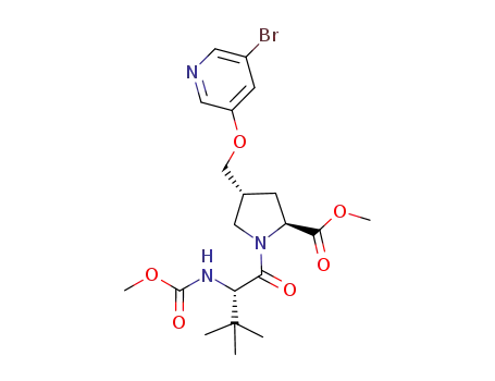 4-(5-bromo-pyridin-3-yloxymethyl)-1-(2-methoxycarbonylamino-3,3-dimethyl-butyryl)-pyrrolidine-2-carboxylic acid methyl ester
