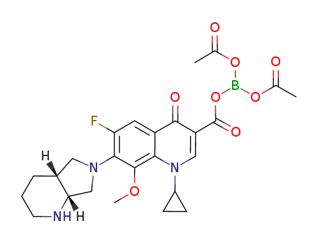 (4aS-cis)-1-cyclopropyl-7-(2,8-diazabicyclo[4.3.0]non-8-yl)-6-fluoro-8-methoxy-4-oxo-1,4-dihydro-3-quinolinecarboxylic acid (O3,O3)bis(acyloxy-O)borate