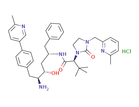 (2S)-N-{(1S,3S,4S)-4-amino-1-benzyl-3-hydroxy-5-[4-(6-methyl-3-pyridinyl)phenyl]pentyl}-3,3-dimethyl-2-{3-[(6-methyl-2-pyridinyl)methyl]-2-oxo-1-imidazolidinyl}butanamide hydrochloride