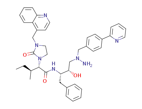 (2S,3S)-N-((1S,2S)-1-benzyl-2-hydroxy-3-{1-[4-(2-pyridinyl)benzyl]hydrazino}propyl)-3-methyl-2-[2-oxo-3-(4-quinolinylmethyl)-1-imidazolidinyl]pentanamide