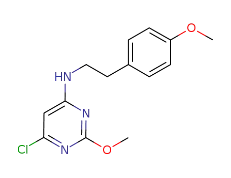 Molecular Structure of 885066-04-6 (4-Pyrimidinamine, 6-chloro-2-methoxy-N-[2-(4-methoxyphenyl)ethyl]-)