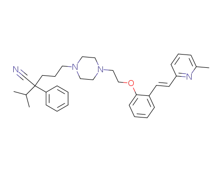 1-[(4-cyano-5-methyl-4-phenyl)hexyl]-4-{2-[2-(6-methyl-2-pyridyl)vinylphenoxy]ethyl}piperazine
