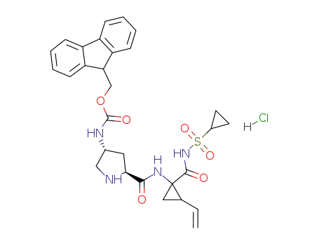 [5-(1-cyclopropanesulfonylaminocarbonyl-2-vinyl-cyclopropylcarbamoyl)-pyrrolidin-3-yl]-carbamic acid 9H-fluoren-9-ylmethyl ester hydrochloride