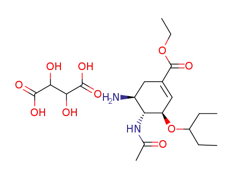 ethyl (3R,4R,5S)-4-(acetylamino)-5-amino-3-(1-ethylpropoxy)-1-cyclohexene-1-carboxylate tartrate