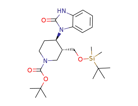 (3R,4R)-3-(tert-butyldimethylsilanyloxymethyl)-4-(2-oxo-2,3-dihydrobenzimidazol-1-yl)piperidine-1-carboxylic acid tert-butyl ester