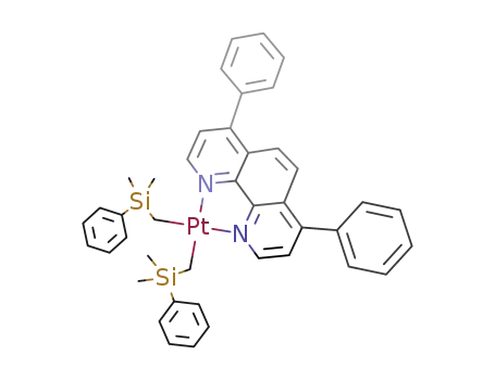 bis-(dimethyl(phenyl)silylmethyl)(4,7-diphenyl-1,10-phenanthroline)platinum(II)