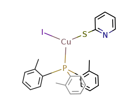 {(pyridine-2-thione)(tri-ortho-tolylphosphine)copper(I) iodide}