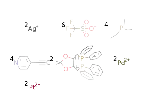 cyclobis[[cis-Pt(R(+)-DIOP)(4-ethynylpyridine)2][cis-Pd(PEt3)2-(OSO2CF3)2]]*2AgOTf