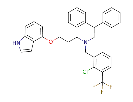 (2-chloro-3-trifluoromethyl-benzyl)-(2,2-diphenyl-ethyl)-[3-(1H-indol-4-yloxy)-2-methyl-propyl]-amine