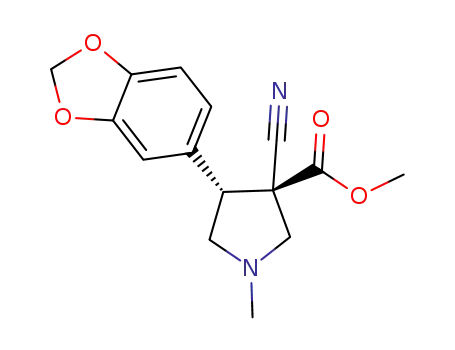 methyl (3RS,4RS)-4-(1,3-benzodioxol-5-yl)-3-cyano-1-methylpyrrolidine-3-carboxylate
