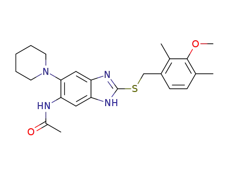 2-[(3,5-dimethyl-4-methoxy-pyridin-2-yl)methylthio]-6-acetylamino-5-(piperidin-1-yl)-1H-benzimidazole