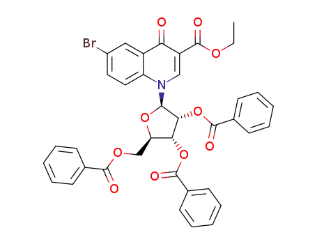 ethyl 6-bromo-1-(2',3',5'-tri-O-benzoyl-β-D-ribofuranosyl)-4-quinolone-3-carboxylate