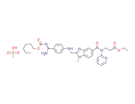 N-[[2-[[[4-[[[(hexyloxy)carbonyl]amino]iminomethyl]phenyl] amino]methyl]-1-methyl-1H-benzimidazol-5-yl]carbonyl]-N-(2-pyridinyl)-β-alanine ethyl ester methanesulfonate