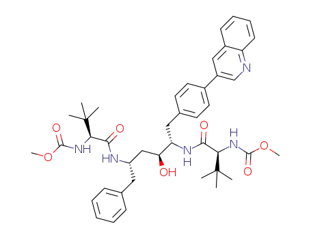 dimethyl (2S,2'S)-1,1'-((2S,3S,5S)-3-hydroxy-6-benzyl-1-(4-(quinolin-3-yl)phenyl)hexane-2,5-diyl)bis(azanediyl)bis(3,3-dimethyl-1-oxobutane-2,1-diyl)dicarbamate