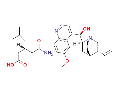R-(-)-3-(carbamoylmethyl)-5-methylhexanoic acid quinine salt