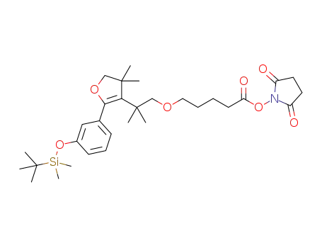 5-(3-tert-butyldimethylsilyloxyphenyl)-4-(7-carboxy-1,1-dimethyl-3-oxaheptyl)-3,3-dimethyl-2,3-dihydrofuran N-hydroxysuccinimide ester