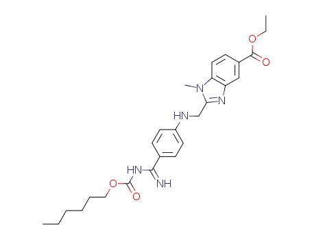 2-[((4-[([(hexyloxy)carbonyl]amino)methanimidoyl]phenyl)amino)methyl]-1-methyl-1H-benzimidazole-5-carboxylic acid ethyl ester