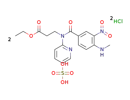 ethyl 3-[[4-(methylamino)-3-nitrobenzoyl](pyridin-2-yl)amino]propanoate hydrochloride hemisulfate