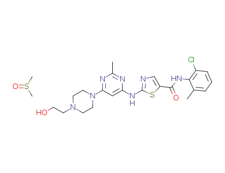 N-(2-chloro-6-methylphenyl)-2-[[6-[4-(2-hydroxyethyl)-1-piperazinyl]-2-methyl-4-pyrimidinyl]amino]-5-thiazole carboxamide dimethylsulfoxide