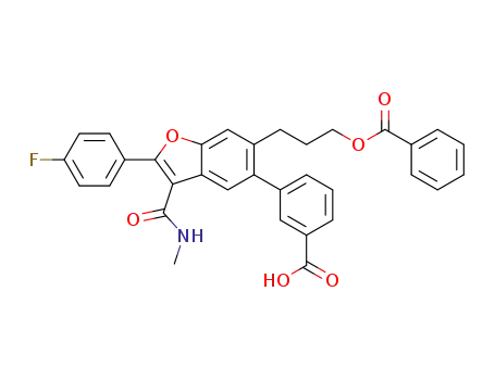3-(6-(3-(benzoyloxy)propyl)-2-(4-fluorophenyl)-3-(methylcarbamoyl)benzofuran-5-yl)benzoic acid
