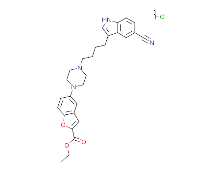 ethyl 5-(4-(4-(5-cyano-1H-indol-3-yl)butyl)piperazin-1-yl)benzofuran-2-carboxylate hydrochloride