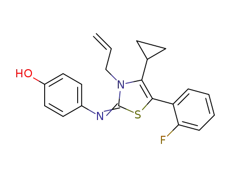 3-allyl-2-(4'-hydroxyphenylimino)-4-cyclopropyl-5-(2'-fluorophenyl)-thiazole