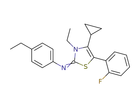3-ethyl-2-(4'-ethylphenylimino)-4-cyclopropyl-5-(2'-fluorophenyl)-thiazole