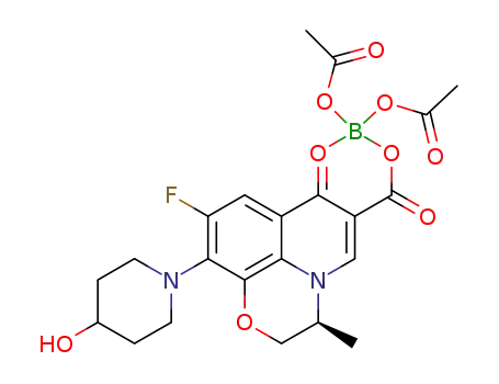 bis(acetato-O)[(3S)-9-fluoro-10-(4-hydroxypiperidin-1-yl)-2,3-dihydro-3-methyl-7-dihydro-7H-pyrido[1,2,3-de][1,4]benzoxazine-6-carboxylato-O6,O7]boron