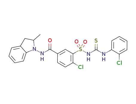 4-chloro-3-[({[(2-chlorophenyl)amino]carbonothioyl}amino)sulfonyl]-N-(2-methyl-2,3-dihydro-1H-indole-1-yl)benzamide
