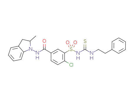 4-chloro-N-(2-methyl-2,3-dihydro-1H-indole-1-yl)-3-[({[(2-phenylethyl)amino] carbonothioyl}amino)sulfonyl]benzamide