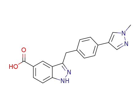 3-[[4-(1-methyl-1H-pyrazol-4-yl)phenyl]methyl]-1H-indazole-5-carboxylic acid
