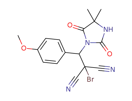 3-[2-bromo-2,2-dicyano-1-(4-methoxyphenyl)]ethyl-5,5-dimethylhydantoin
