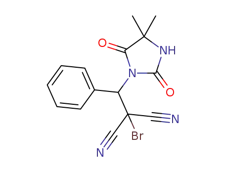 3-(2-bromo-2,2-dicyano-1-phenyl)ethyl-5,5-dimethylhydantoin