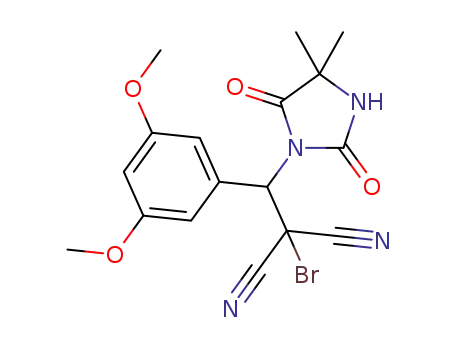3-[2-bromo-2,2-dicyano-1-(3,5-dimethoxyphenyl)]ethyl-5,5-dimethylhydantoin